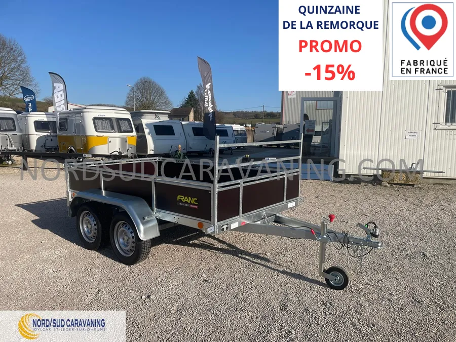 REMORQUE 2.50M BOIS DOUBLE ESSIEU 